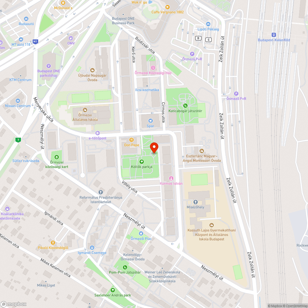 Hajós / Karikás játszótér botlásveszély bejelentés helye