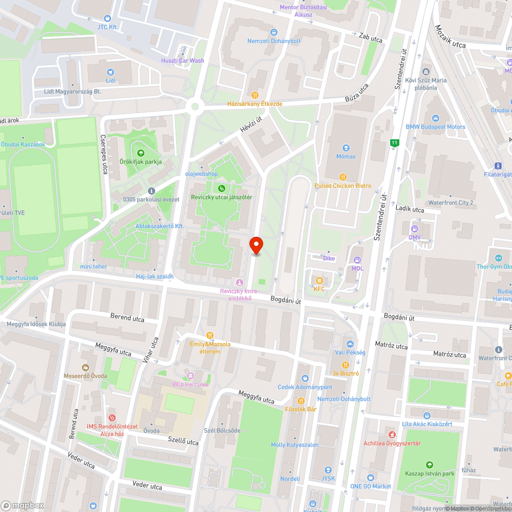 Kiszáradt fa bejelentés helye