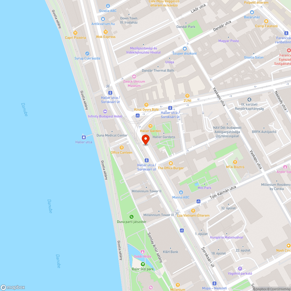 Kátyú a gyalogátkelő közepén a Soroksári úton bejelentés helye