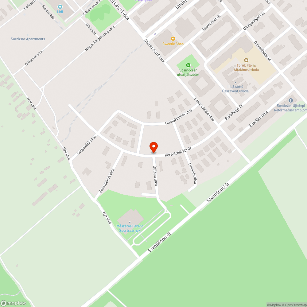 Beszakadt úttest bejelentés helye