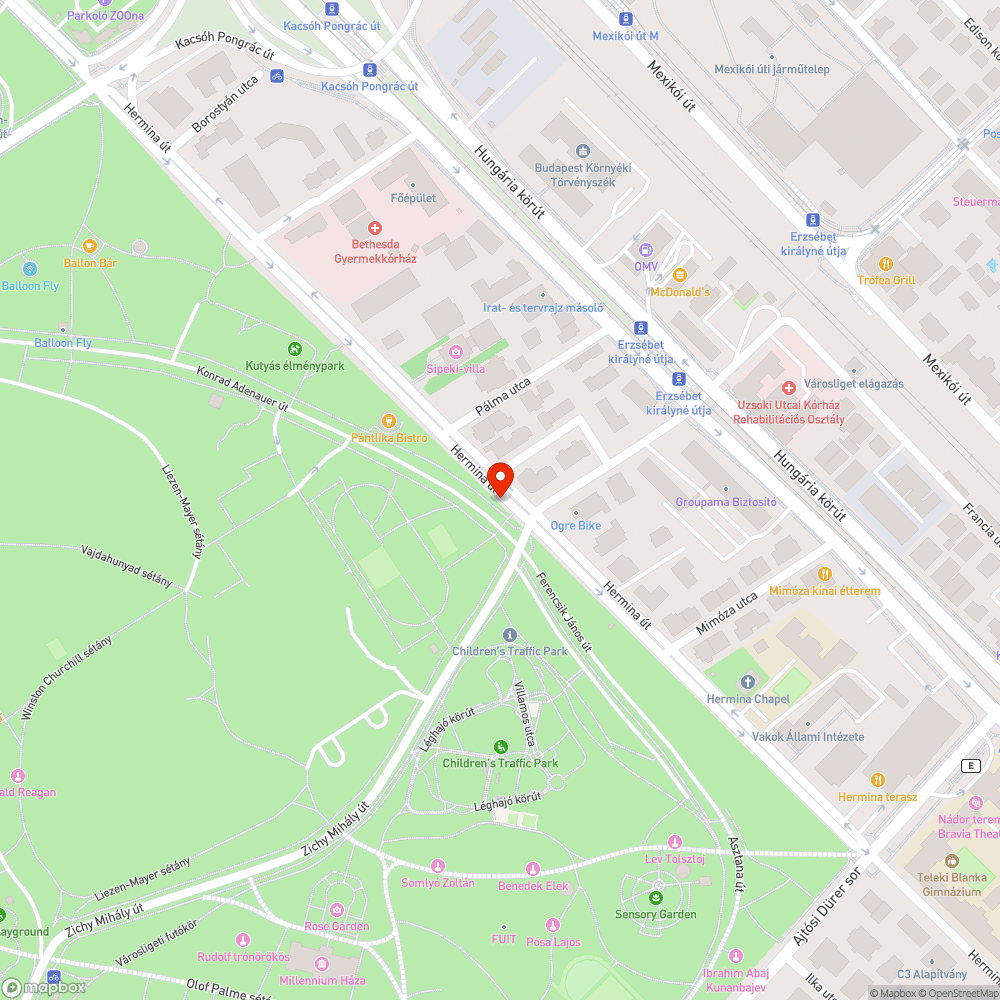 Ciklámen utcai trolibusz megálló bejelentés helye