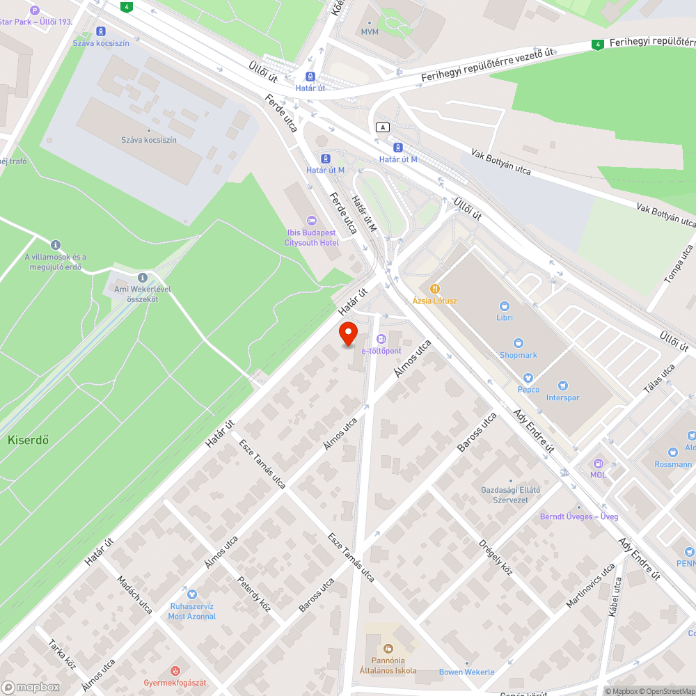 Elhagyott jármű bejelentés helye