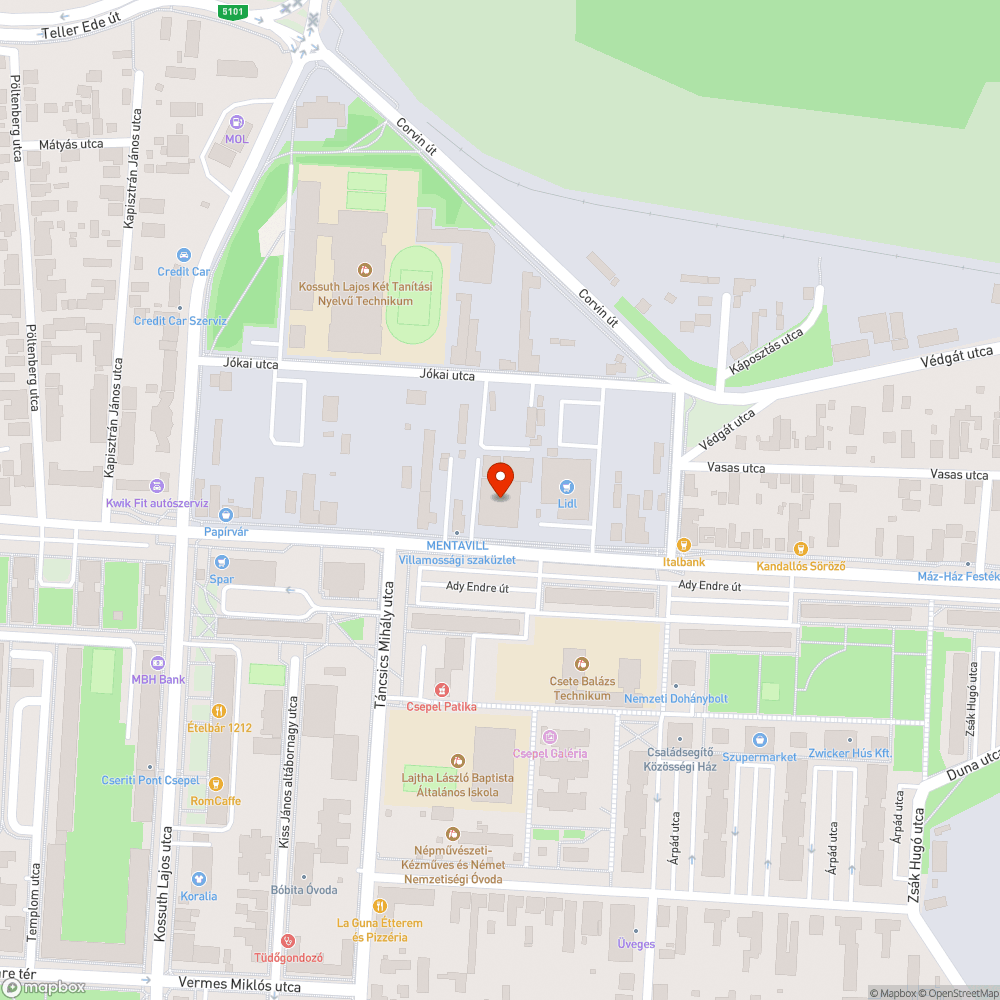 Megbontott kerékpárút bejelentés helye