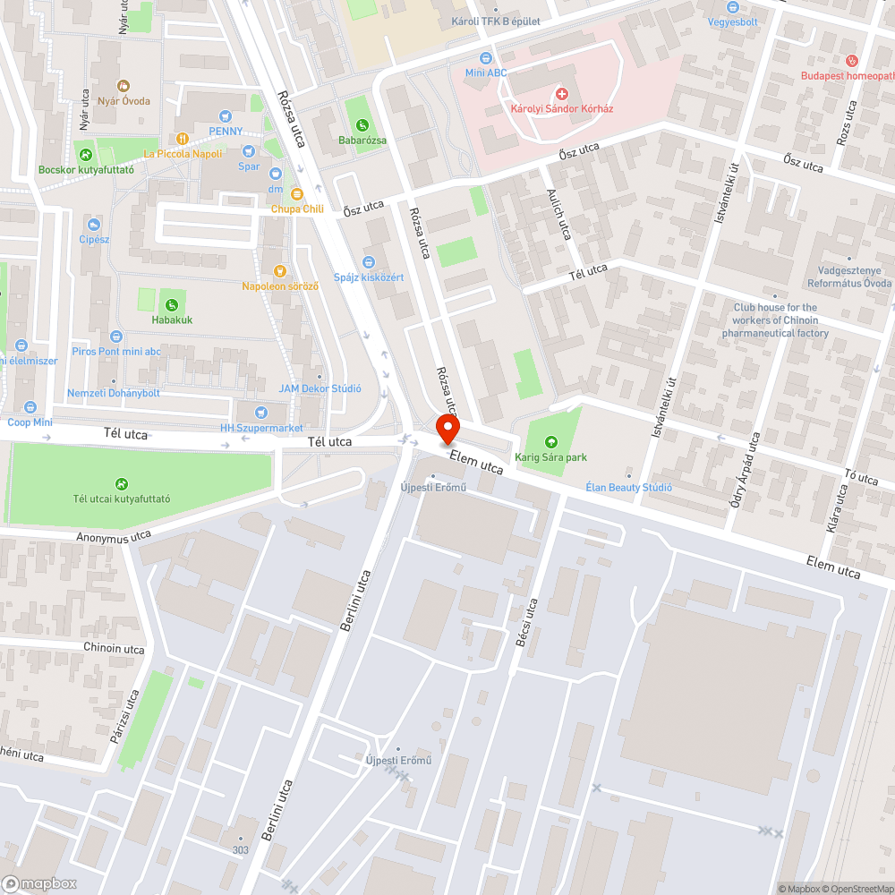 Elem utcai osztósáv virágosítása bejelentés helye