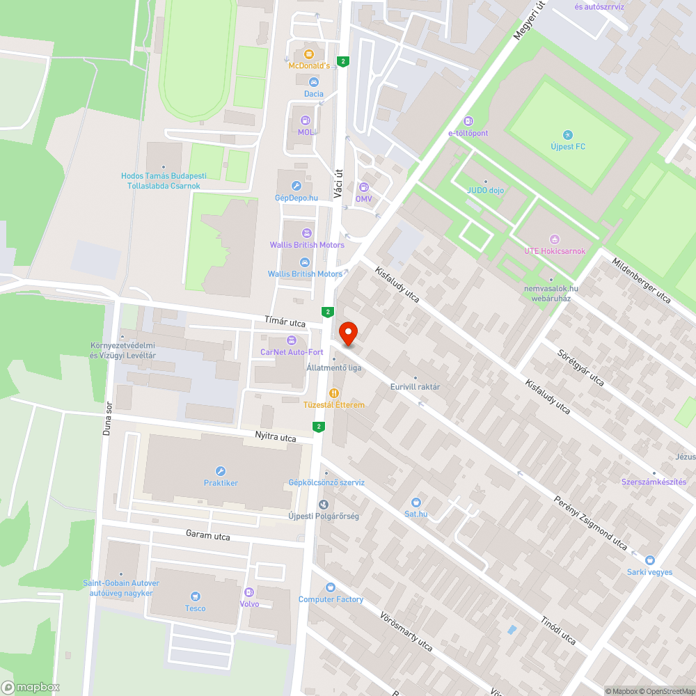 Kátyú a Perényi Zsigmond utcában bejelentés helye