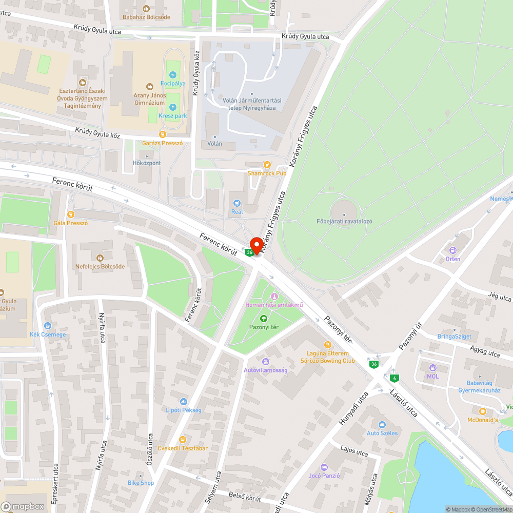 Megsüllyedt csatorna - Ferenc krt. 2 bejelentés helye