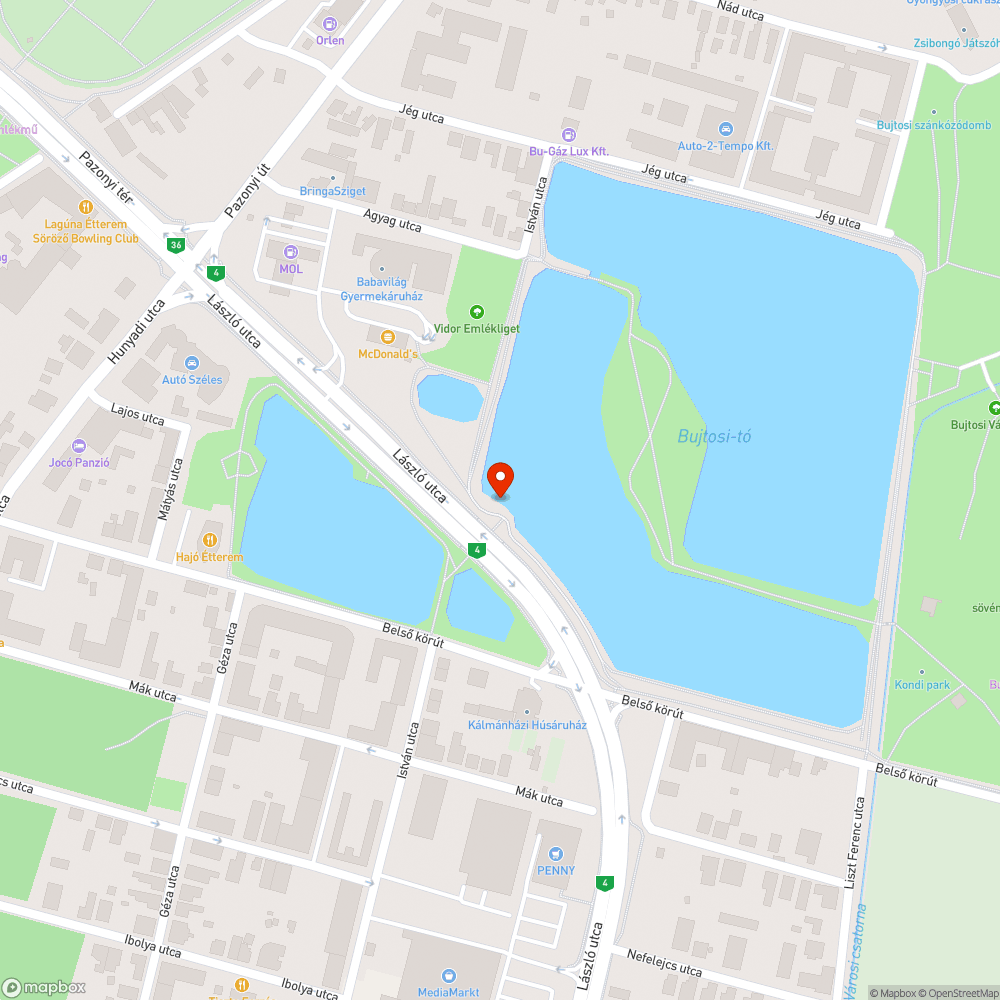 Futópálya - Bujtosi tó bejelentés helye