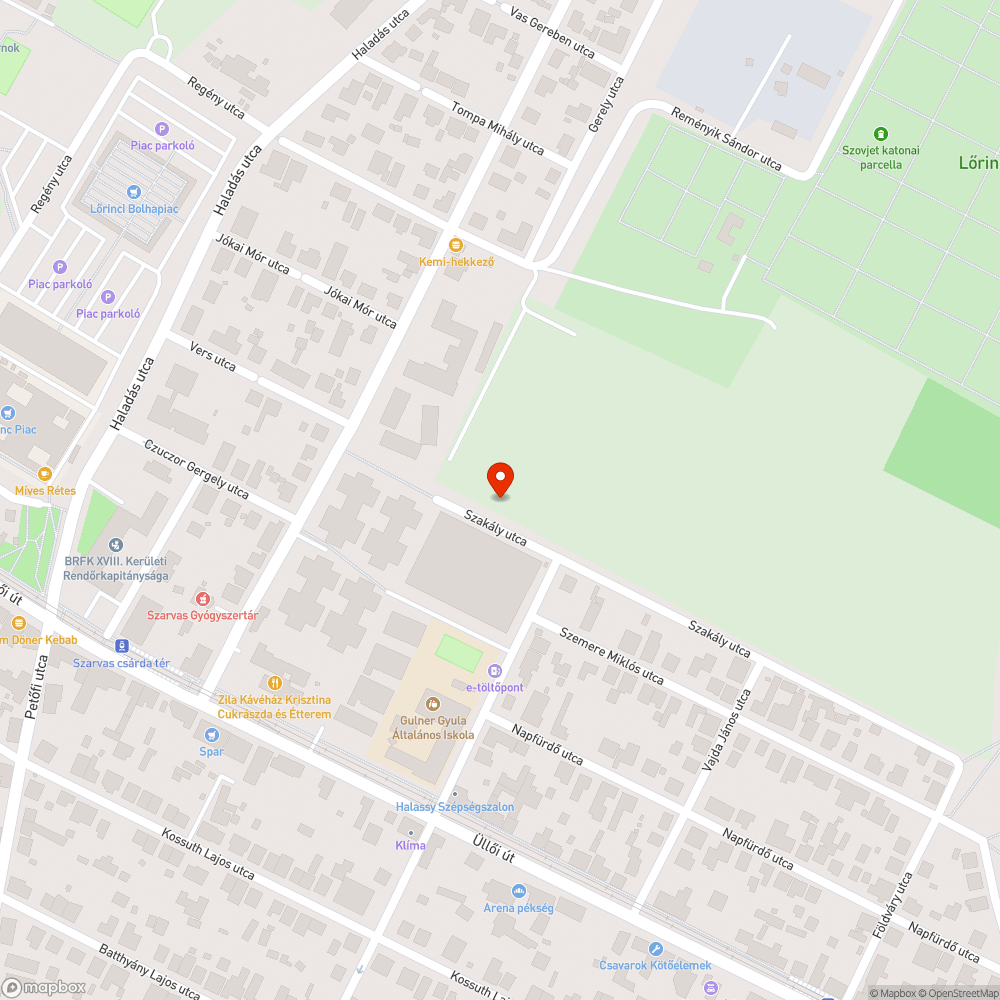 Elhagyott autó bejelentés helye