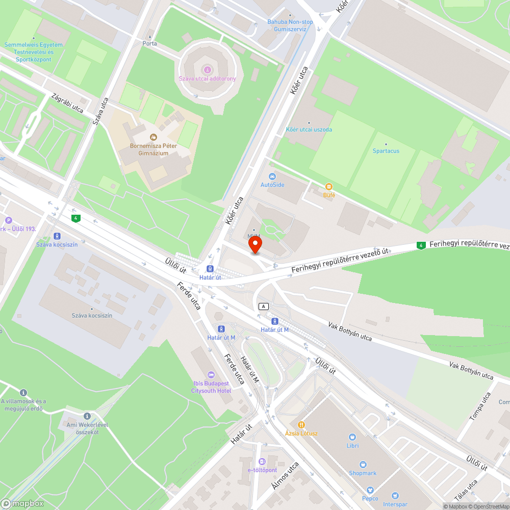 Hiányzó útburkolati jel bejelentés helye