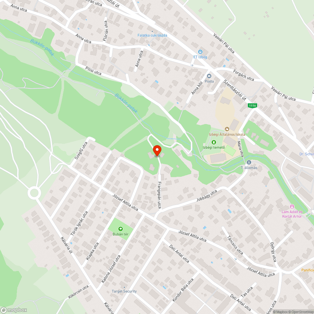 Kiégett utcai lámpa bejelentés helye