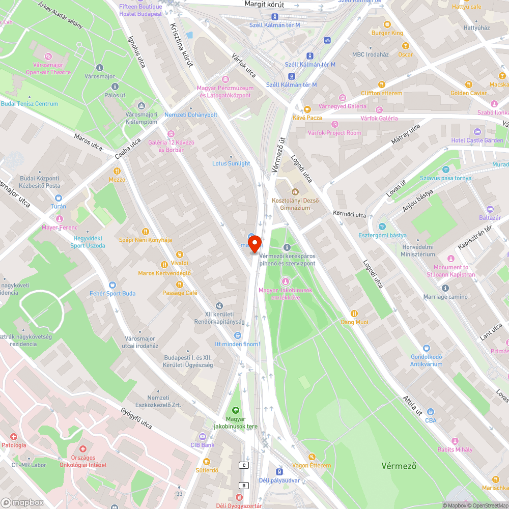 Elhagyott jármű a Krisztina körúton bejelentés helye