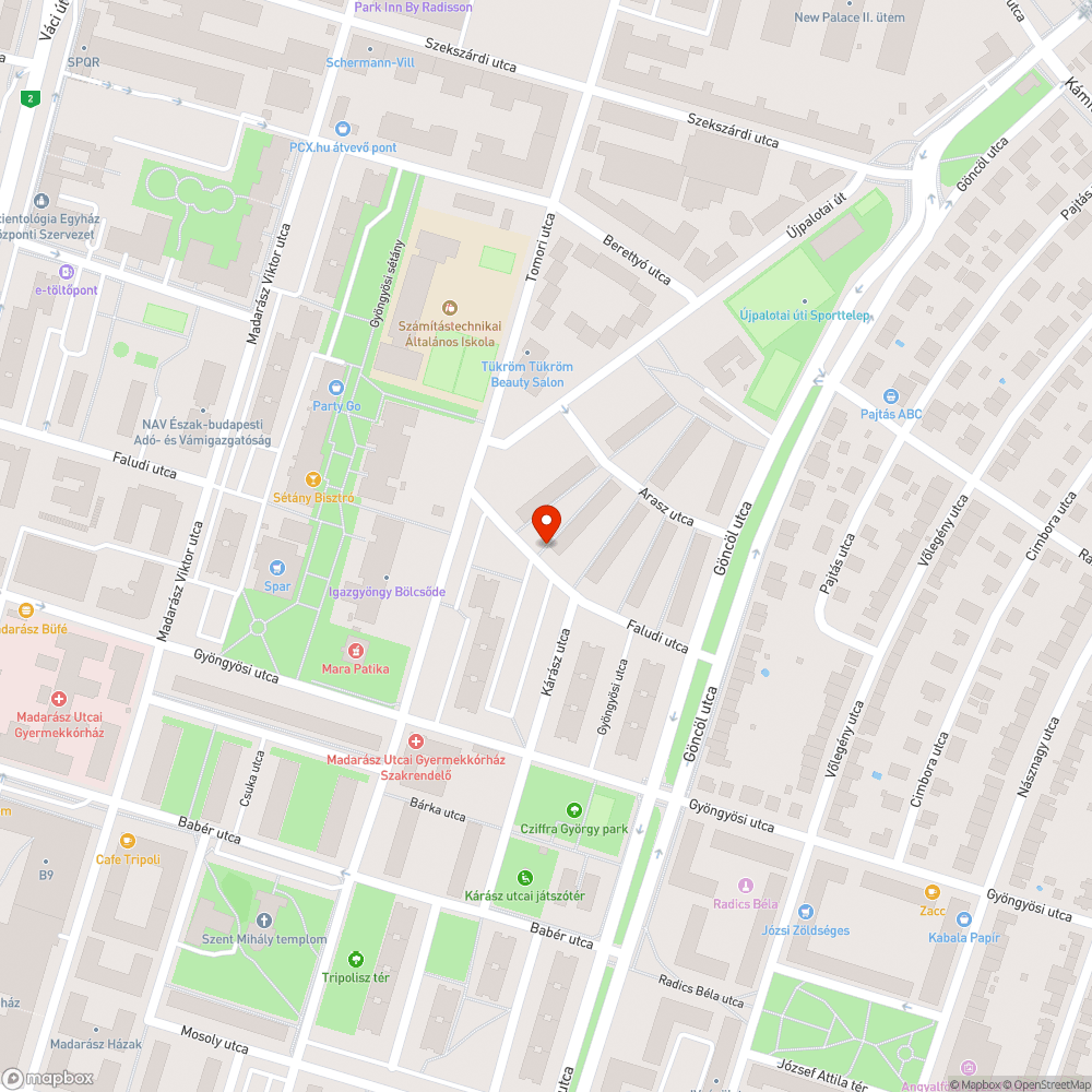 Kiszáradt fa - Faludi u. bejelentés helye