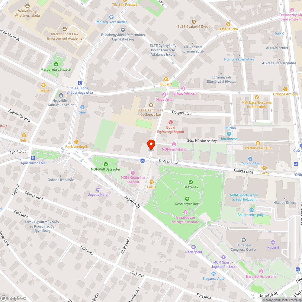 Beszakadt csatornafedő bejelentés helye