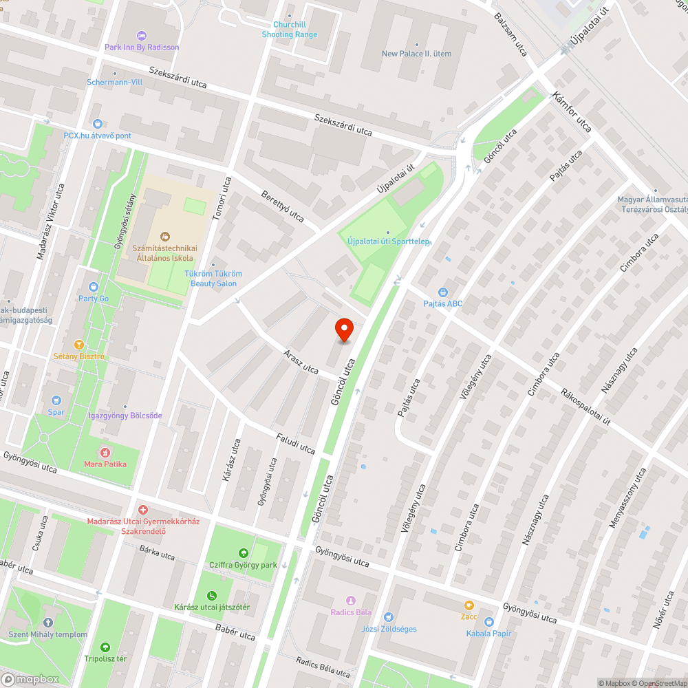 Kiszáradt fa bejelentés helye