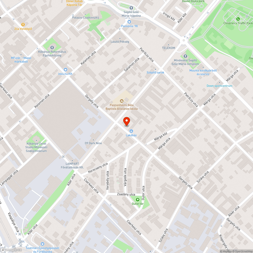 Egy betört üveg a telefonfűlkén bejelentés helye