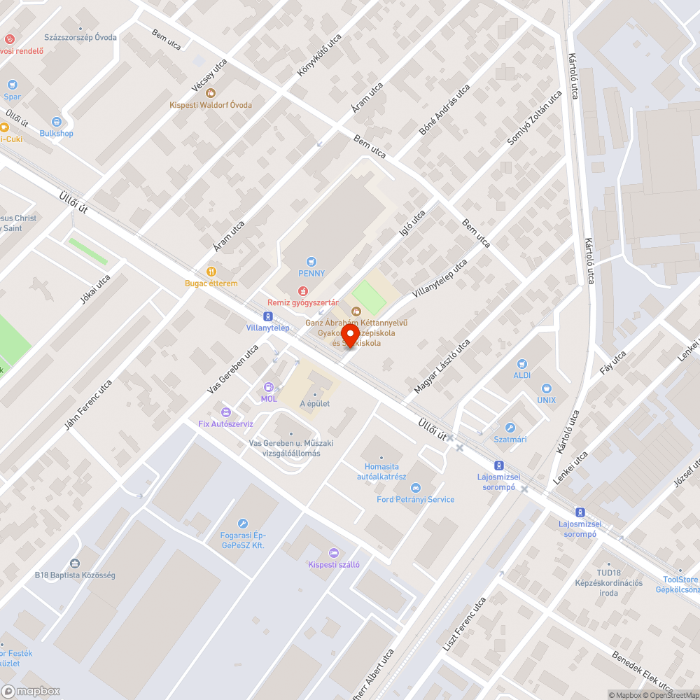 Elhagyott jármű bejelentés helye