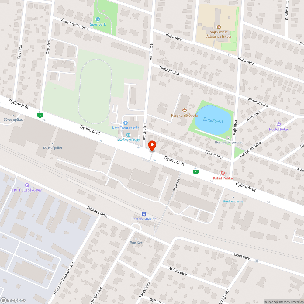 Attila utcai gyalogosfelüljáró burkolat bejelentés helye