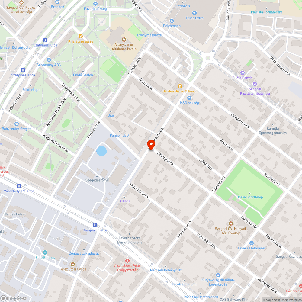 Damjanich-Zákány utca sarka bejelentés helye