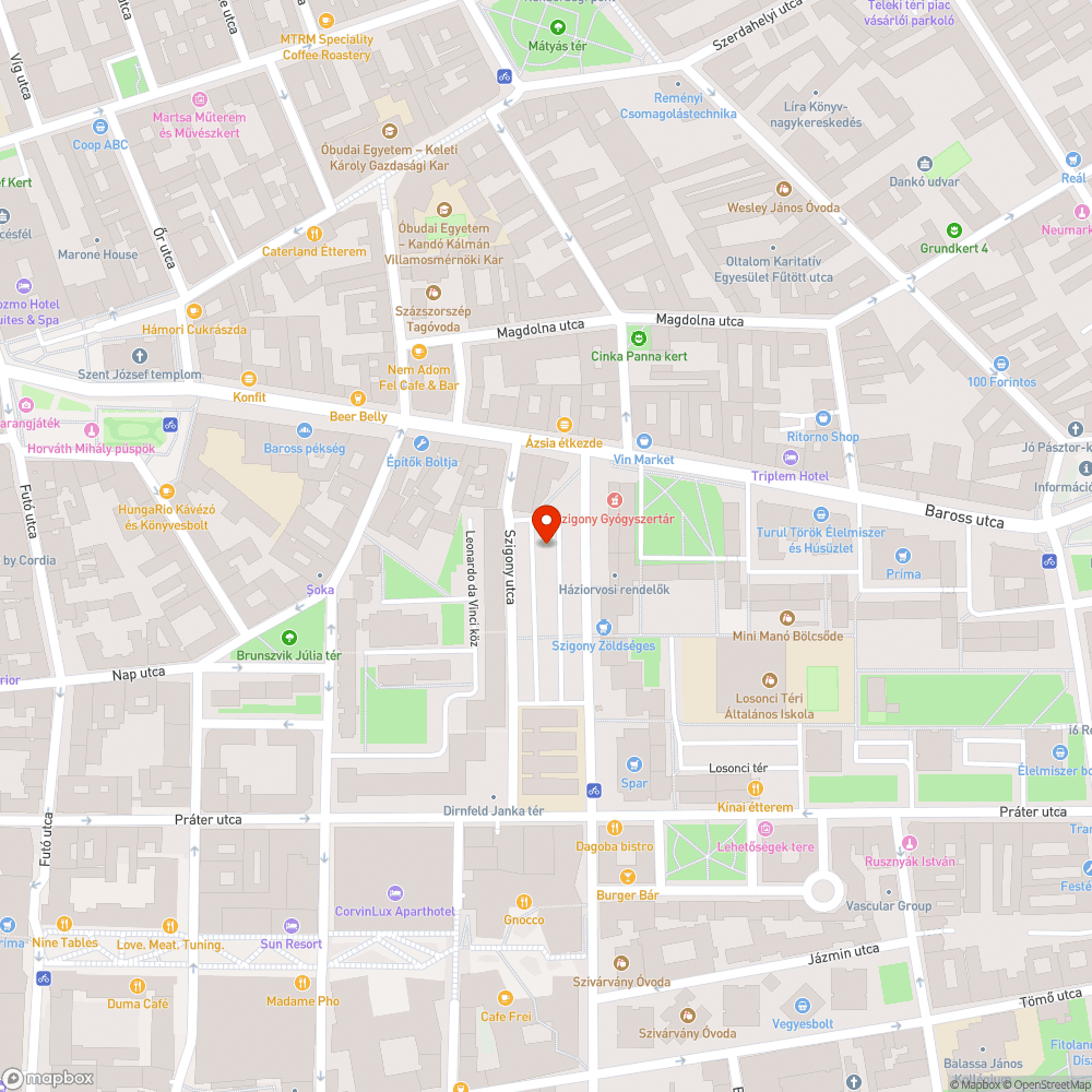 Szigony utcai elhanyagolt sziget bejelentés helye