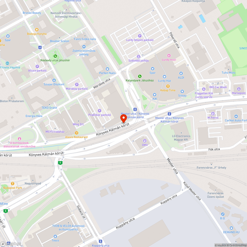 Megsüllyedt csatornarács bejelentés helye