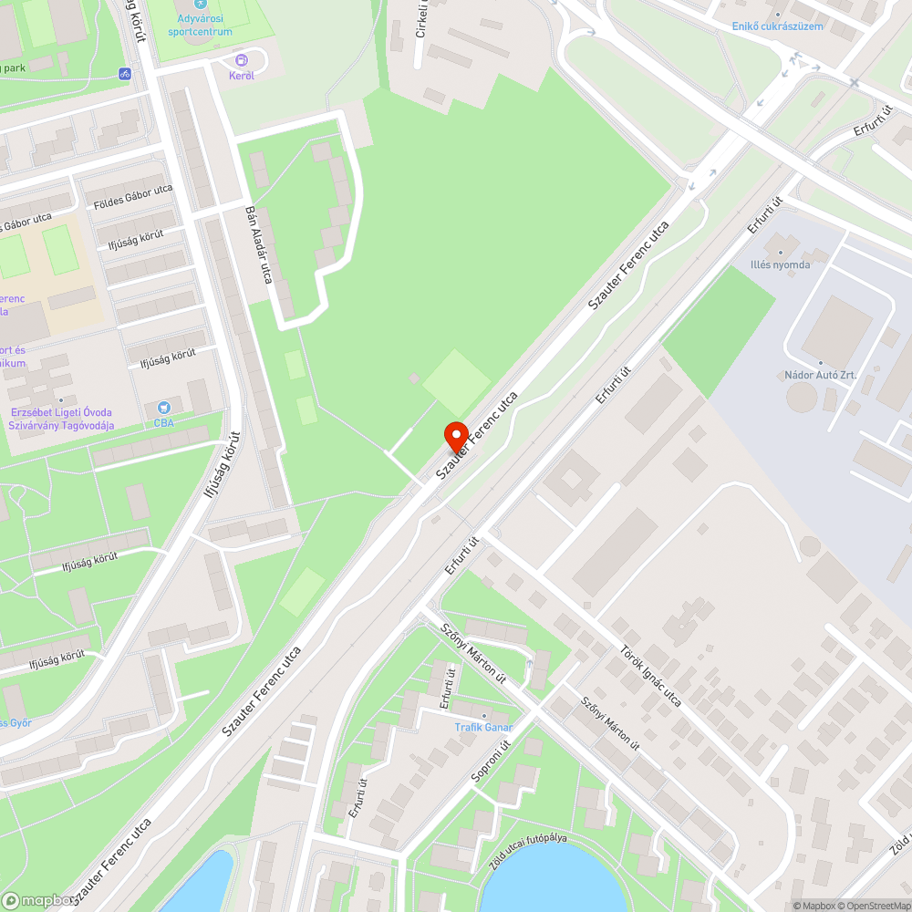 Kátyú Szauter Ferenc utcán bejelentés helye