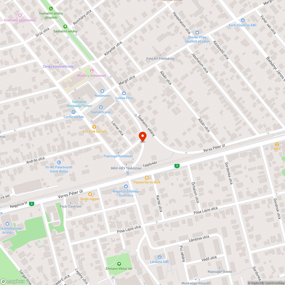 Gyommal benőtt járda bejelentés helye