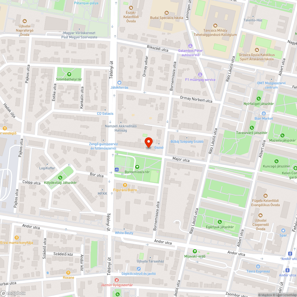 Bornemissza tér - Major utca átmenő forgalom bejelentés helye