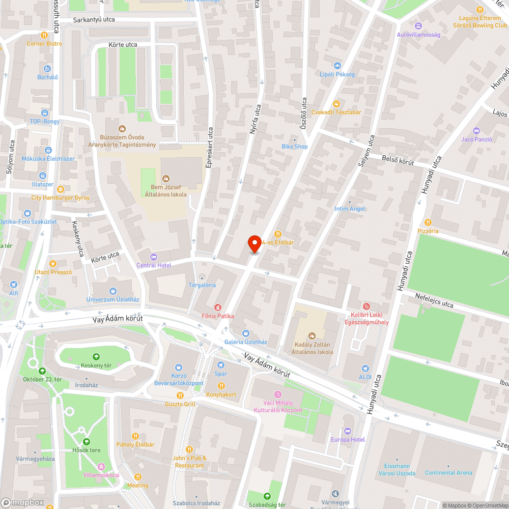 Eltömődött csatorna bejelentés helye