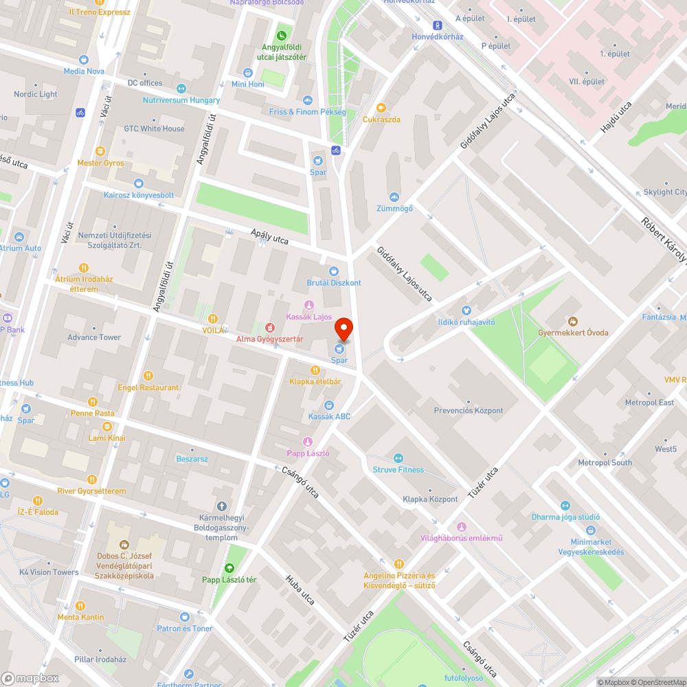 Balesetes autó köztéren bejelentés helye