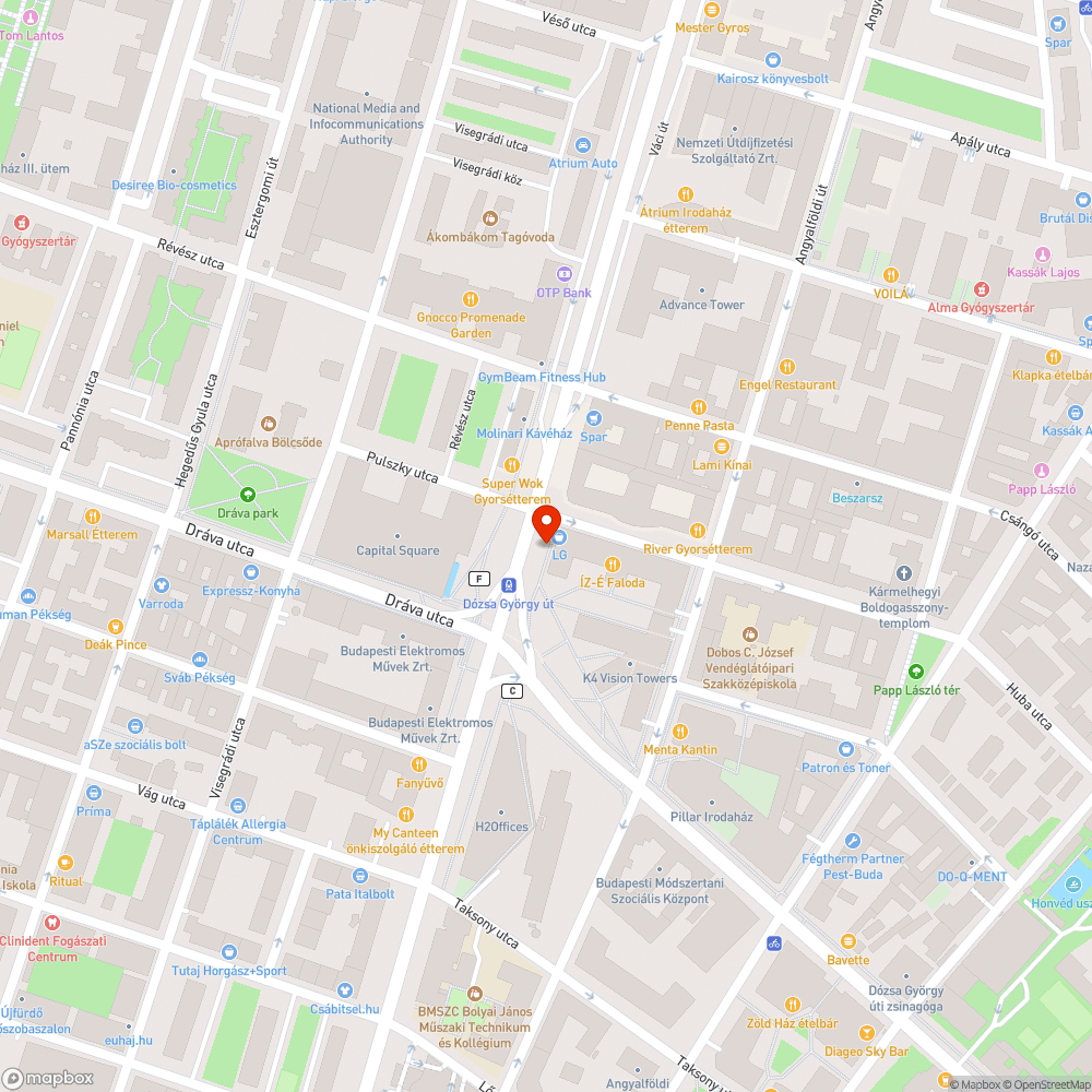 Koszos BKK éjszakai buszmegálló bejelentés helye