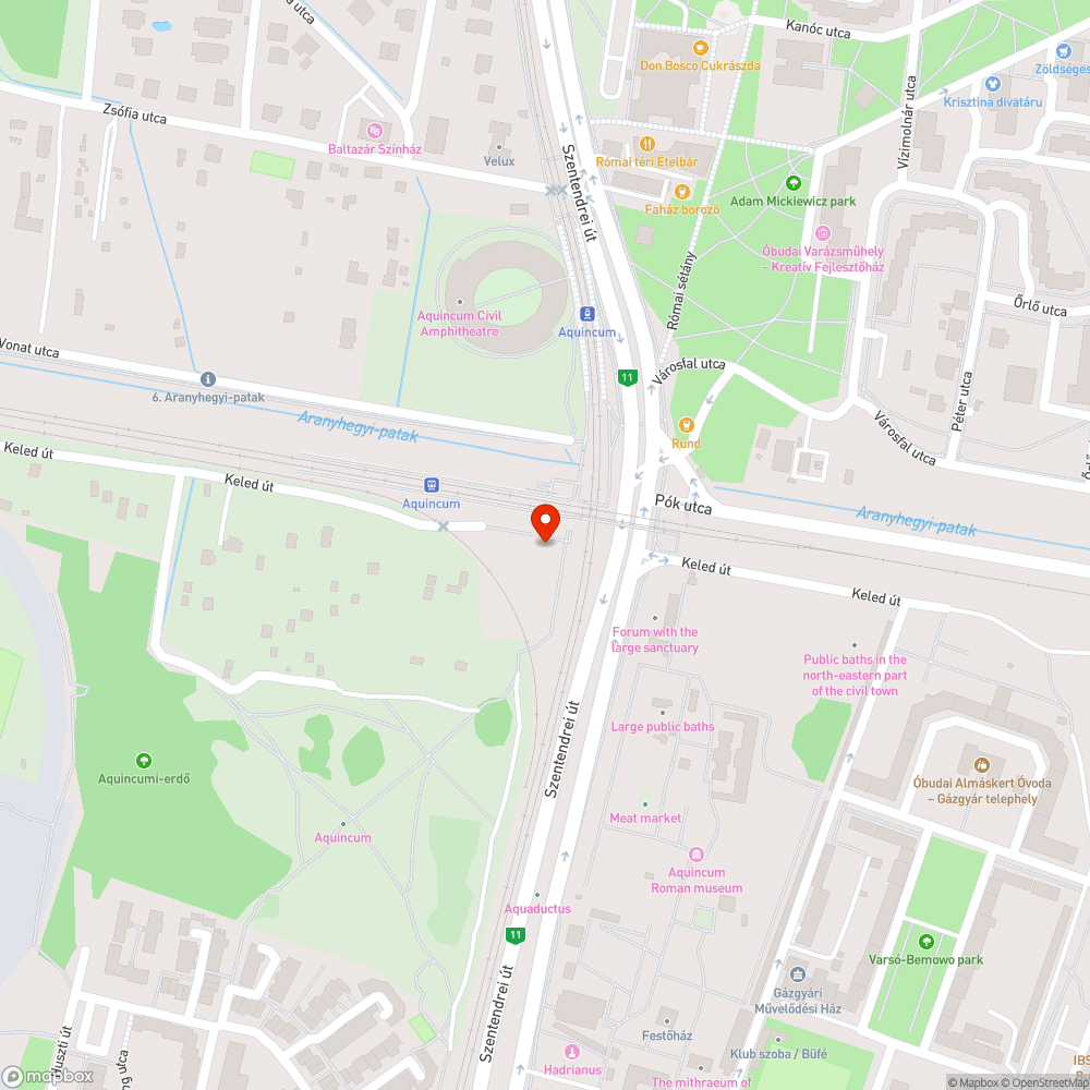 Aquincumnál szemétkupac bejelentés helye