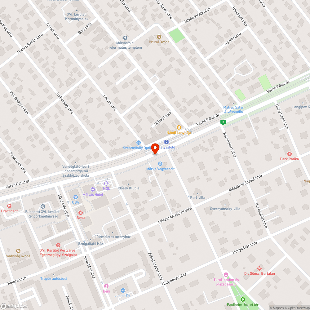 Buszmegálló előtti kátyú bejelentés helye