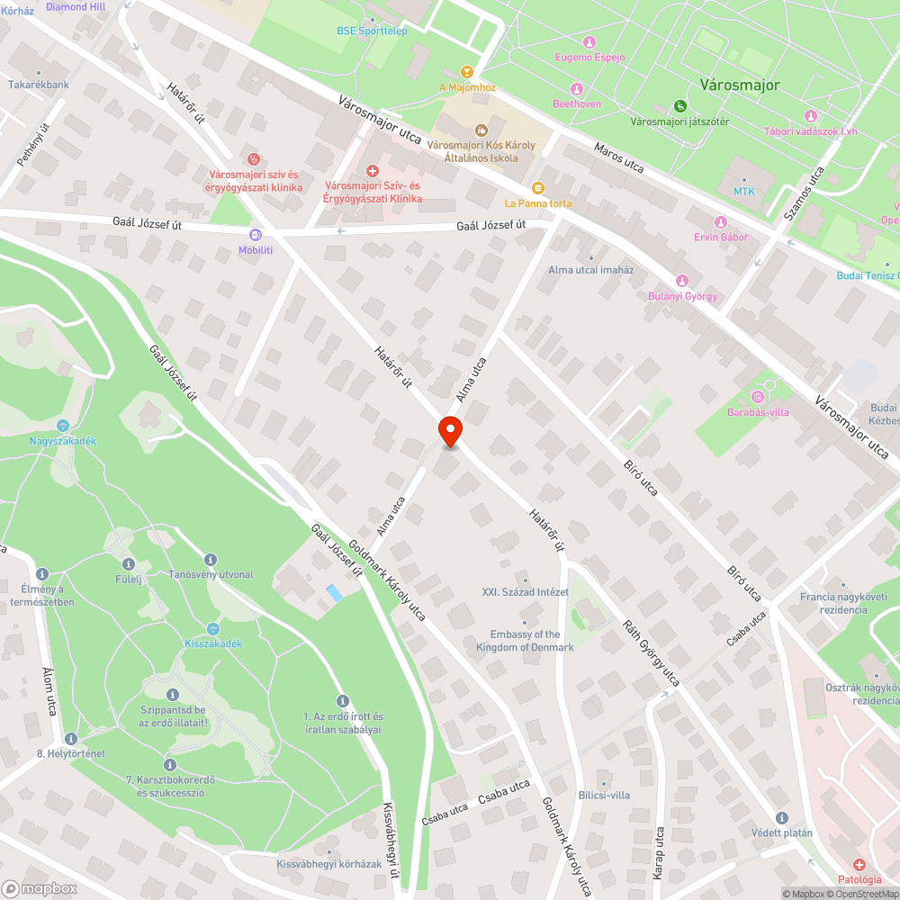 Eltömődött csapadékvíz elvezető bejelentés helye