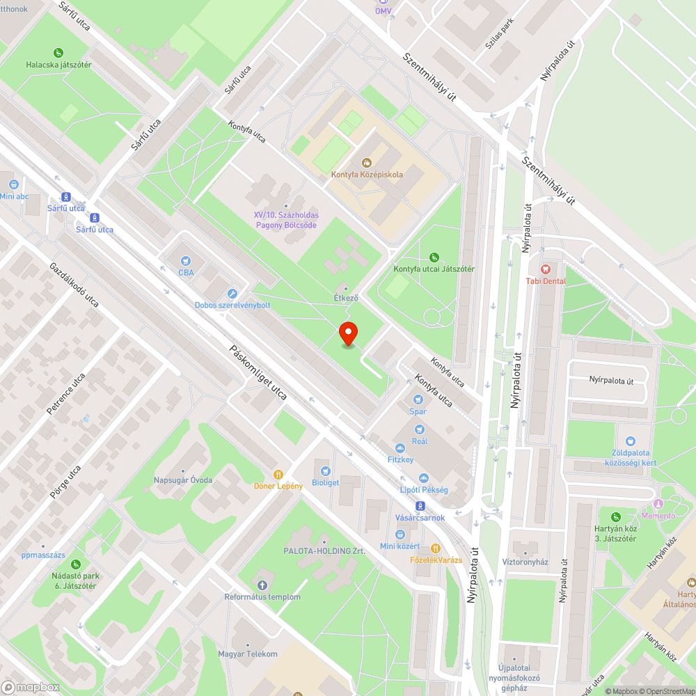 Zöldön parkolás bejelentés helye