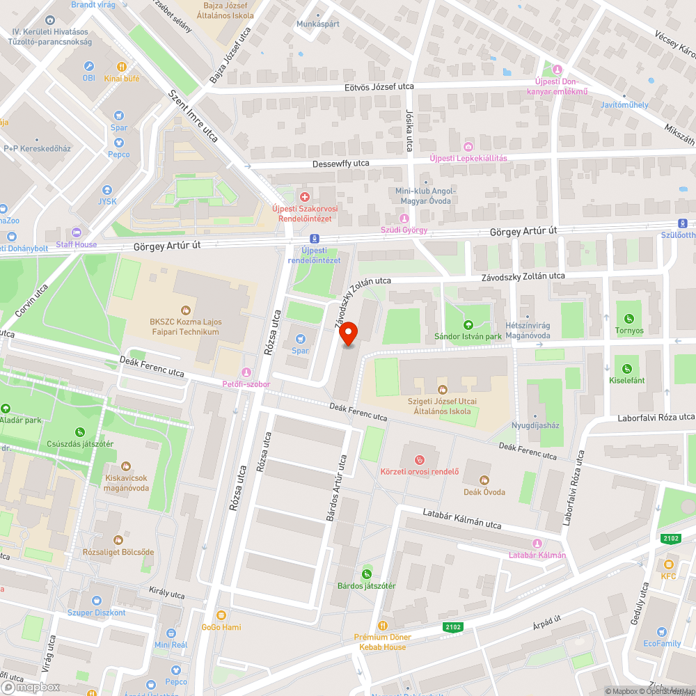 Sötét parkoló és járda bejelentés helye