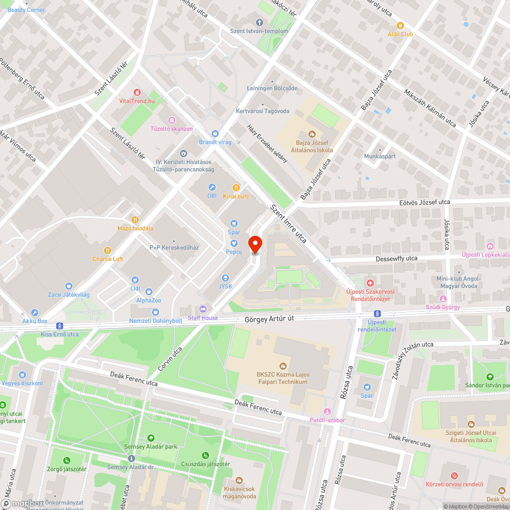 Kiszáradt fasor bejelentés helye