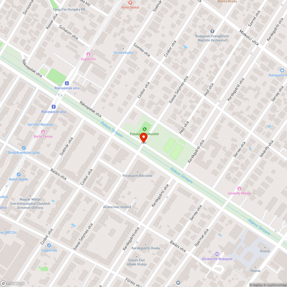 Rákos-patak part, meder bejelentés helye