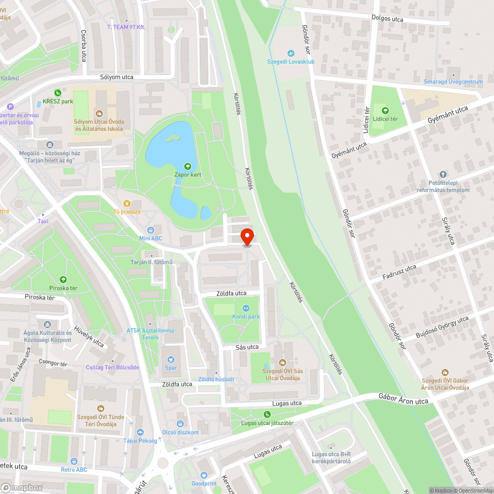 Eltört lámpa bejelentés helye