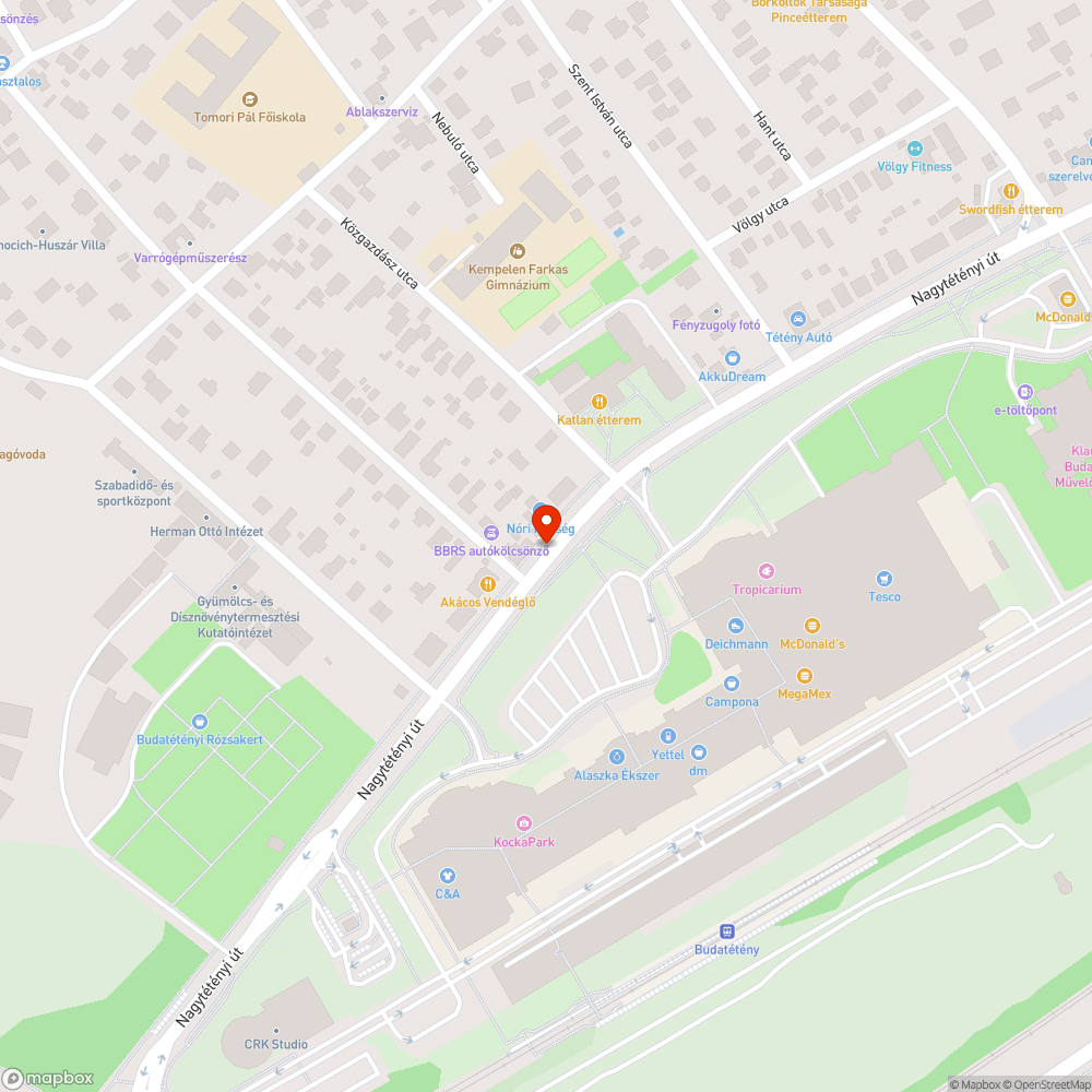 Törött beton a buszmegállóban bejelentés helye