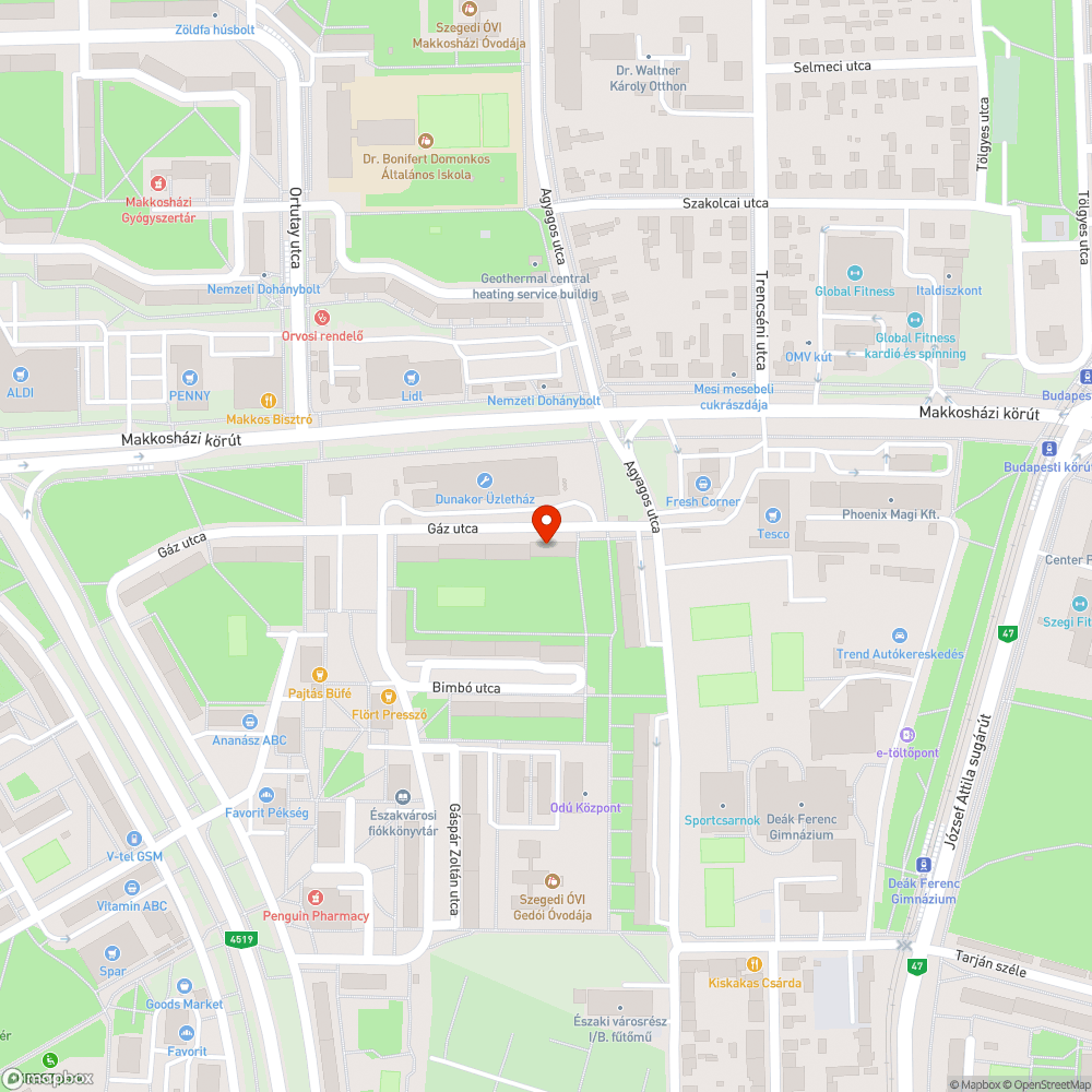 Kátyú bejelentés helye