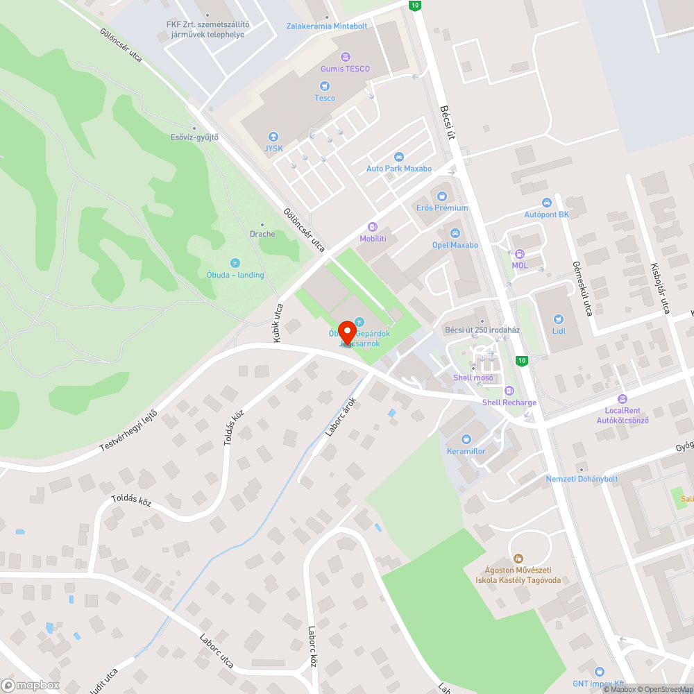 Dupla kátyú bejelentés helye