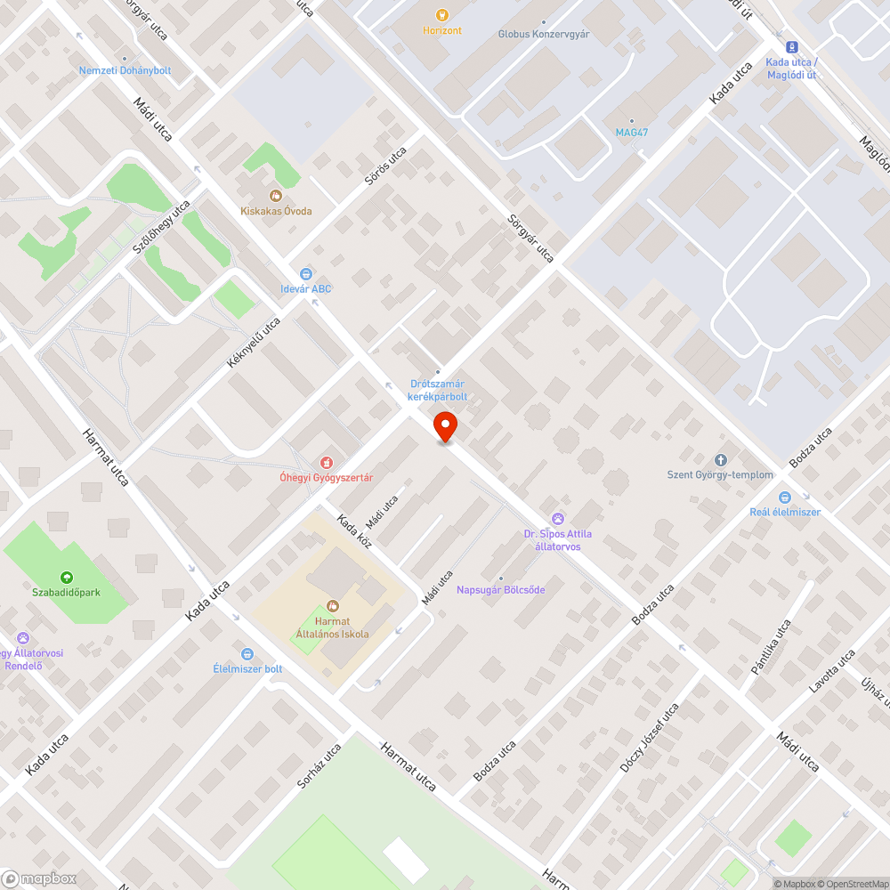 Elhagyott taxi bejelentés helye