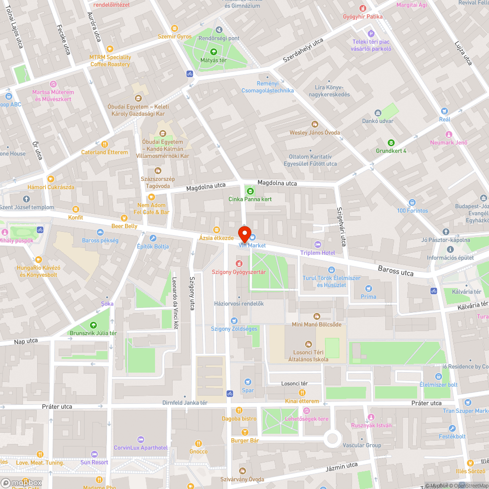 Szemét a Baross utcán a fák körül bejelentés helye