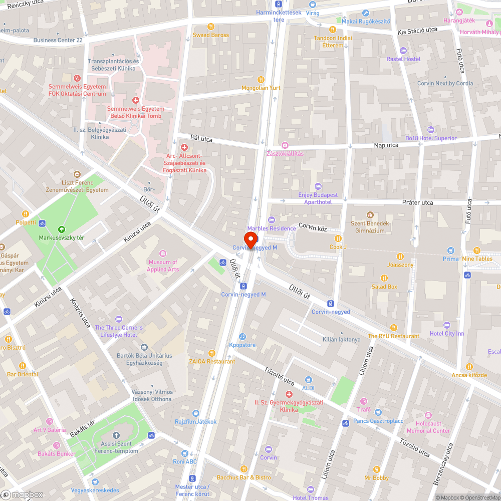 Corvin-Negyed megálló üvegkorlát állapota bejelentés helye