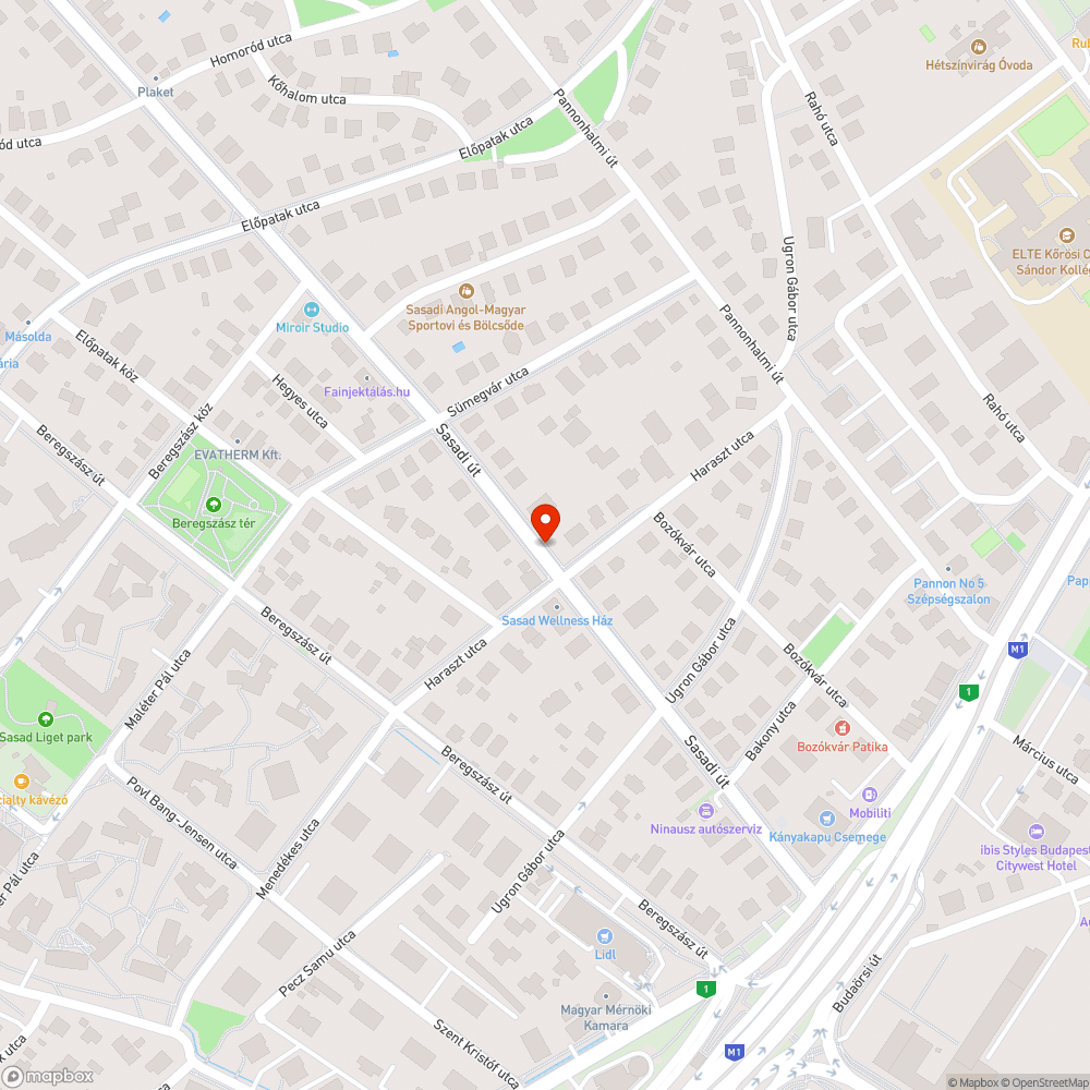 Sasadi út 23. fa takarja a KRESZ táblát bejelentés helye