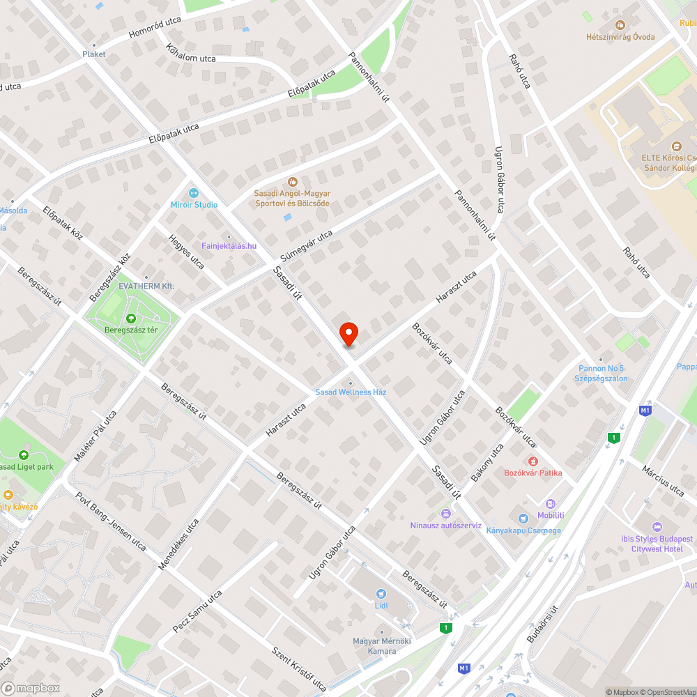 Sasadi út 23. egy láda szemét bejelentés helye