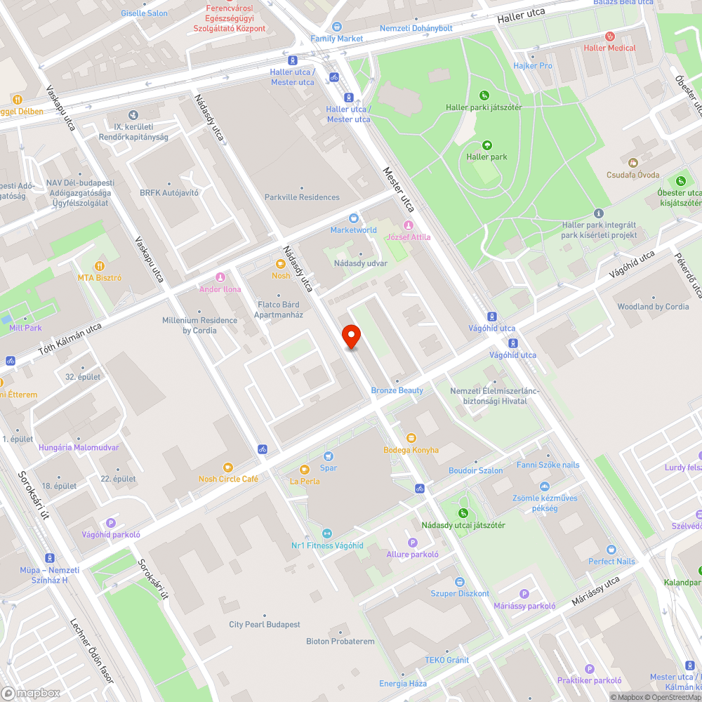 Nádasdy utca déli oldalán sötétség bejelentés helye