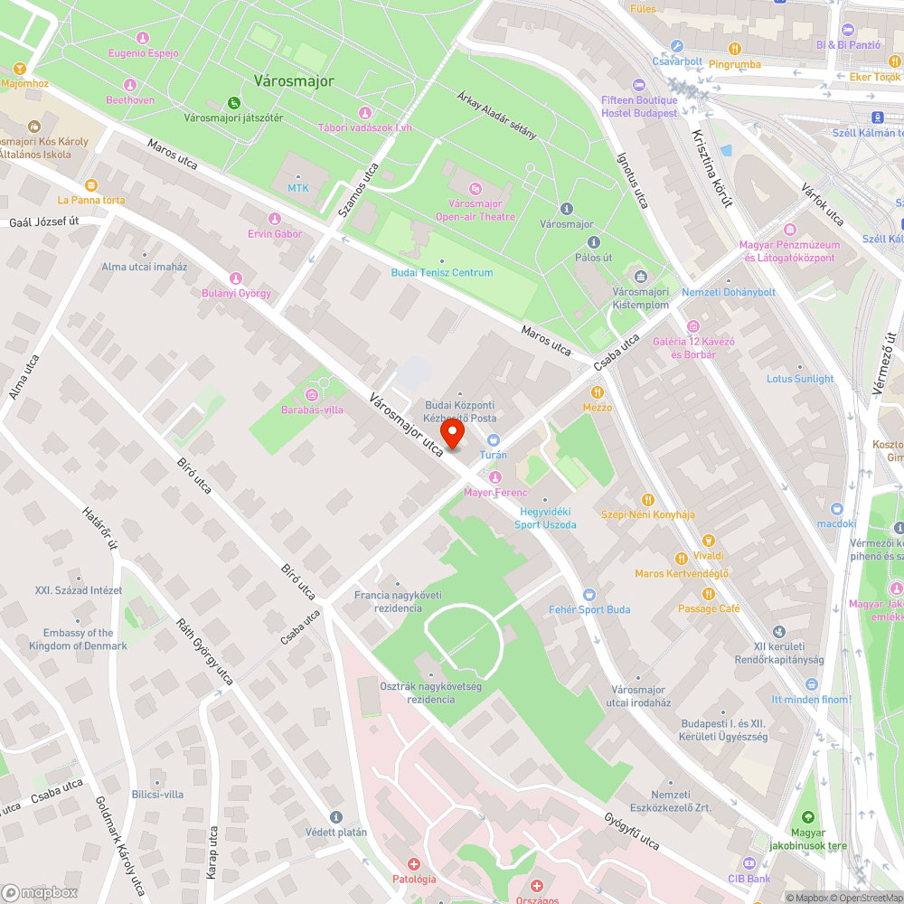 Óriási kátyú a Városmajor utcában, posta előtt bejelentés helye