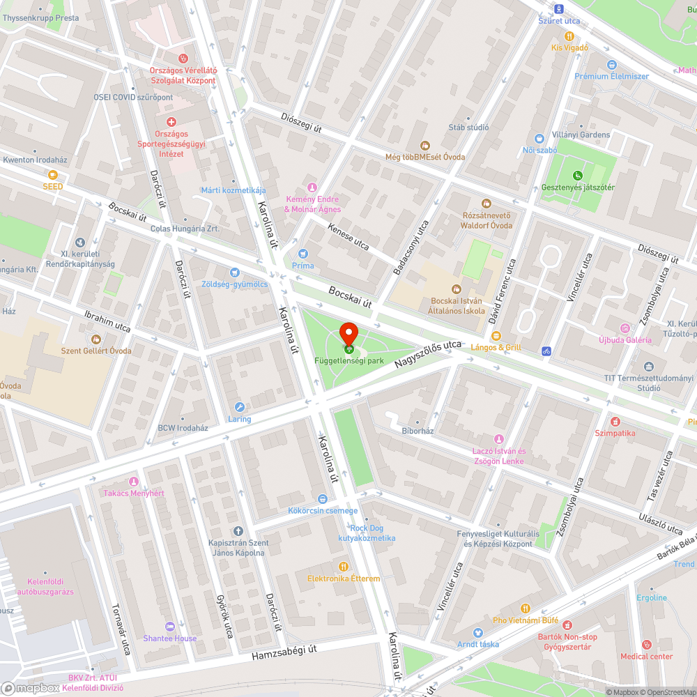 Gaztenger a Függetlenségi parkban bejelentés helye