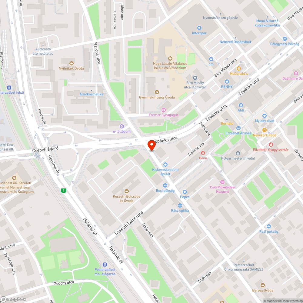 Kátyú a kerékpárúton bejelentés helye